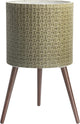 D'vine Dev 16 Inch Modern Geometric Tile Patterned Sleek Planter Pot with Stand, Indoor Outdoor Decorative Plant Holder, Distressed Olive, 88-Z-E-4