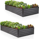 Plant & Plot Galvanized Raised Garden Beds Outdoor // 8×4×1 ft (2-Pack) Planter Raised Beds for Gardening, Vegetables, Flowers // Large Metal Garden Box // Patented Tool-Free Design (Dark Gray)