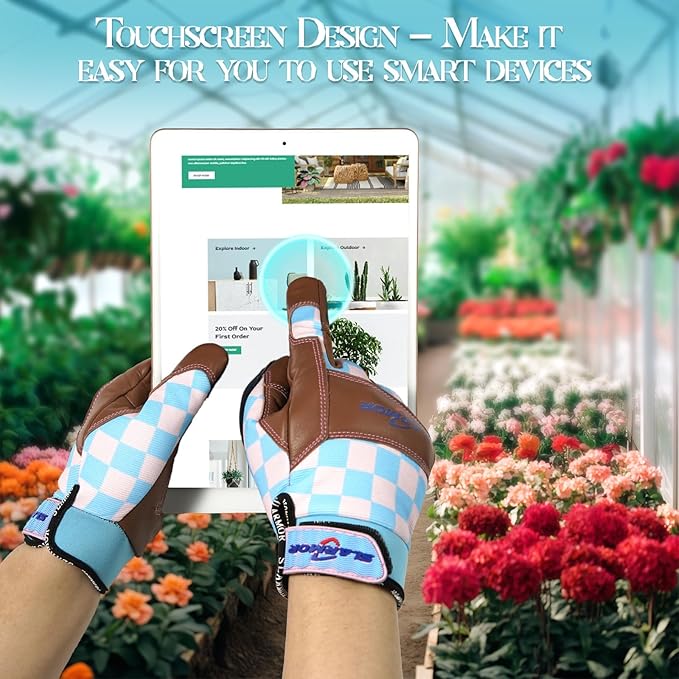Leather-Gardening-Gloves for Women,Thorn-Proof Work-Gloves for Weeding,Digging,Planting,Pruning Yard garden Gloves