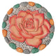 Decorative Rose Garden Stepping Stone - Stepping Stones Outdoor with Colorful Pebble Border, 10x10 inches
