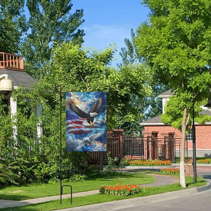 Flying Garden Flag 12x18 Inch Double Sided All-Weather Polyester Outdoor Flag For Patio Lawn Yard And Garden Welcome Decor