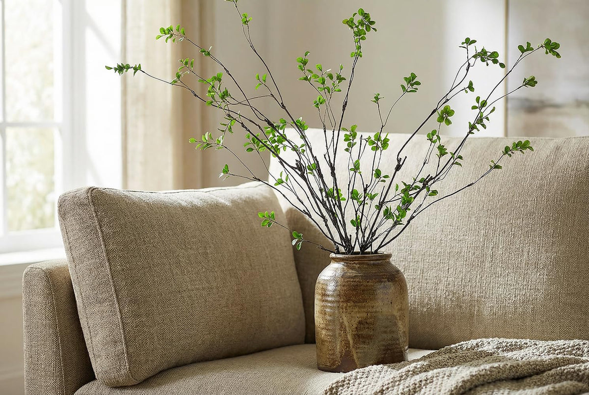 MISSWARM Faux Eucalyptus Stems for Vase, Artificial Greenery Branches 5pcs