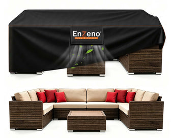 Enzeno Patio Furniture Cover Outdoor Waterproof 120" L x 90" W x 35" H