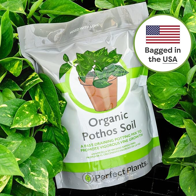 Perfect Plants Organic Pothos Soil | Horticultural Potting Mix for All Indoor Potted Pothos | Grow Healthy houseplants Indoors (8qts.)