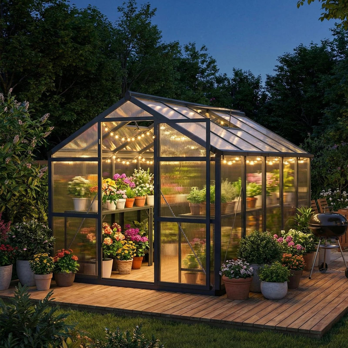 Garvee 8x10ft Walk-in Greenhouse, Heavy Duty Large Outdoor Green House