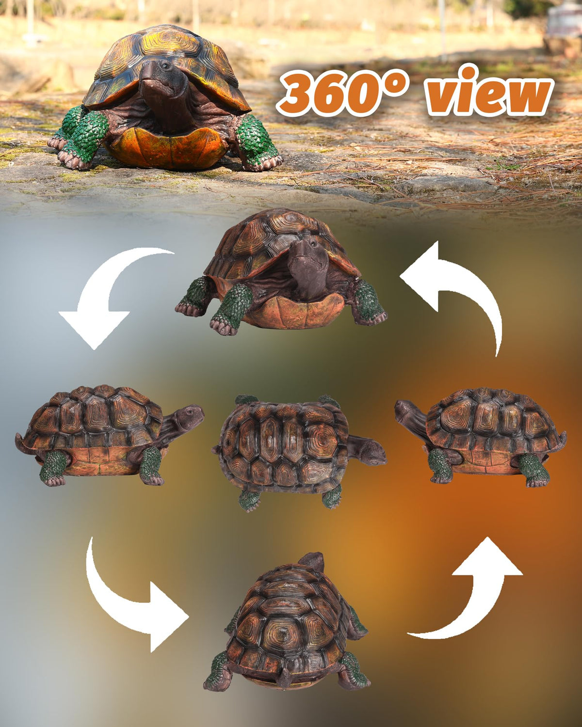 Sdeetesamjun Turtle Statue,Resin Garden Sculpture Indoor/Outdoor Yard Lawn Ornament,Home Decor (Extra Large)