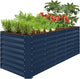 Best Choice Products 8x2x2ft Raised Outdoor Metal Garden Bed, Rectangular Planter Box for Herbs, Flowers, and Deep Root Vegetables w/ 240 Gallon Capacity - Navy
