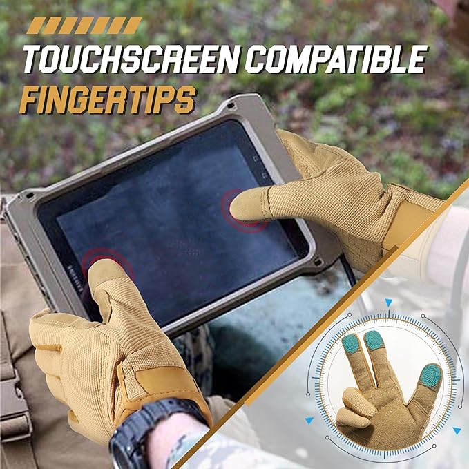 HANDLANDY Work Gloves for Men & Women, Utility Mechanic Working Gloves Touch Screen, Flexible Yard Work Gloves