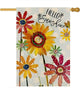Spring Flowers House Flags for Outdoor, Hello Sunshine Sunflower Daisy Yard Flags for Outside,Summer Seasonal Decorative Flag for Farmhouse Holiday Decoration 28x40 Inch Double Sided