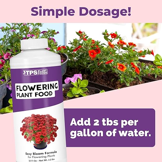 Flowering Plant Food, Complete Liquid Fertilizer for Flowering Plants, 32 oz (1 Quart)