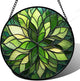HWRHTR Stained Glass Window Hanging - Green Gradient Flowers Suncatcher for Doors Window Home Plant Sun Catchers Decor Christmas Mother's Day Birthday Gifts for Teacher Women Men Mom Nana 6.3 in