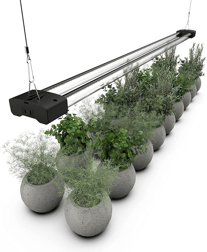 DYMOND BoostGro LED Grow Light Full Spectrum 5000K Daylight + 660nm Red Linkable Indoor Plant Lighting Fixture Tubes (4 FT, Black)