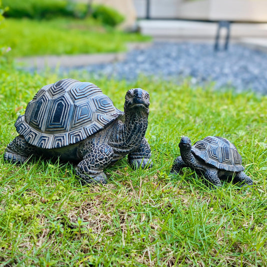 Brilliant Prospect 2 Pcs Turtle Outdoor Statue, Tortoise Garden Figurine, Resin Garden Turtles Outdoor Decor for Patio, Lawn, Yard, Pond, Housewarming Mom Gifts