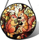 Stained Glass Window Hanging - 3 Cute Squirrels Suncatcher for Doors Garden Patio Sun Catchers Decor Christmas Mother's Day Teenager Birthday Gifts for Women Men Mom Nana Friend 15 in