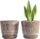 Gepege 6 Inch Ceramic Planter, Plant Pot with Drainage Holes and Saucers for Indoor Plants, Birthday for Women Mom