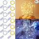 WATERGLIDE 12 Pack Fairy Lights Battery Operated (Included), 7 ft 20 LED Mini String Lights, Waterproof Silver Wire Firefly Starry Light for DIY Wedding Christmas Party Decor, 6 Warm White & 6 White