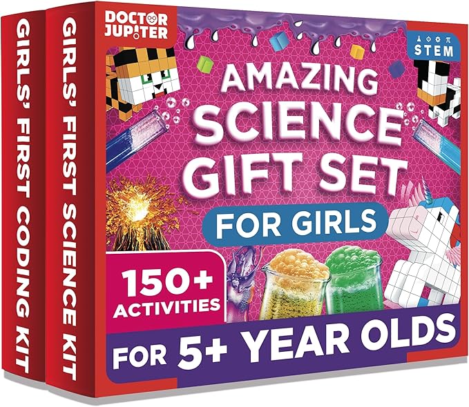 Doctor Jupiter Amazing Science Gift Set | Set of ‘Girls’ First Science Kit Starter’, ‘Brain Craft’ for Kids Ages 5+ | Birthday Gift Ideas, STEM Learning & Educational Toys for 5-6-7-8 Year Old Girls