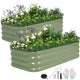 BIRDSINYARD 3 in 1 Galvanized Raised Garden Bed, 4x2x1ft, 2Pack, Green