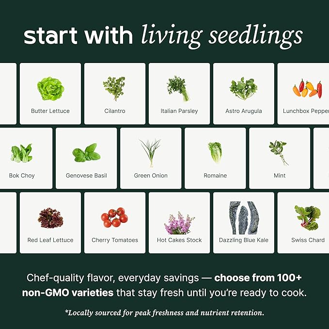 Farmstand Starter Kit with Glow Rings and 36 Seedling Credits | Large Hydroponic Growing System Kit | Vertical Garden Planter Tower | 6ft 7in Tall