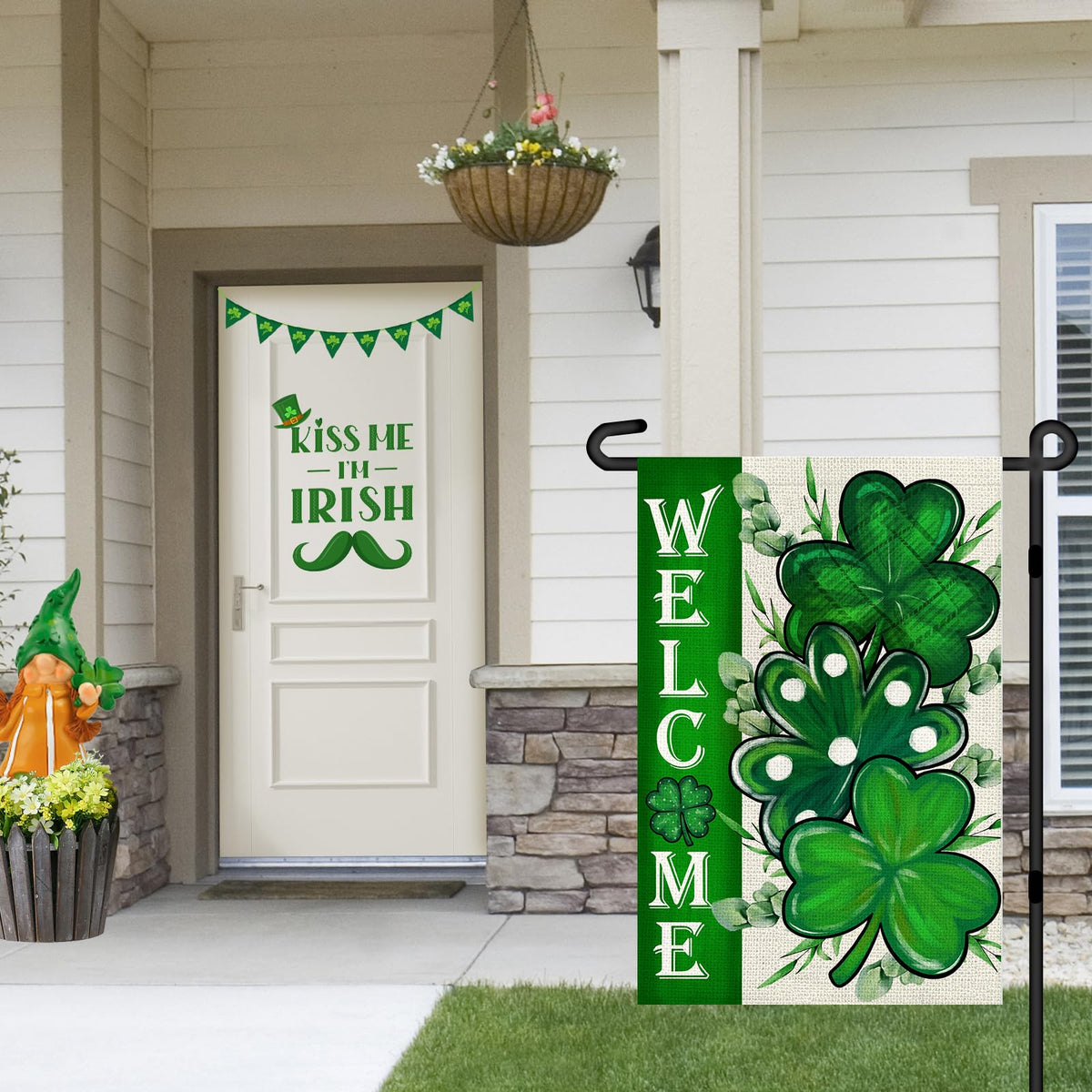 Agroon St Patricks Day Shamrocks Garden Flag 12x18 Inch