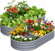 Galvanized Raised Garden Bed, 6x3x1ft Oval Metal Planter Box 2-Pack with Easy Tool-Free Assembly, Beginner & Senior Friendly, Large Outdoor Gardening Beds for Vegetables, Flowers, Herbs (Gray)