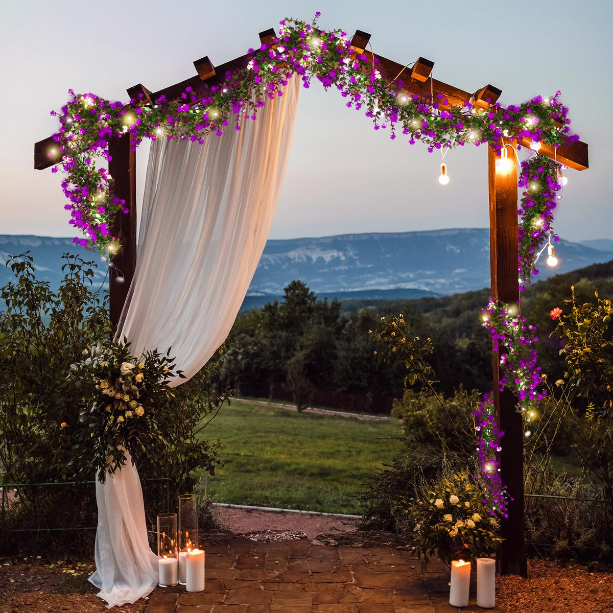 RECUTMS 3 Pcs Artificial Garland Greenery Fake Hanging Spring Lighted Vines