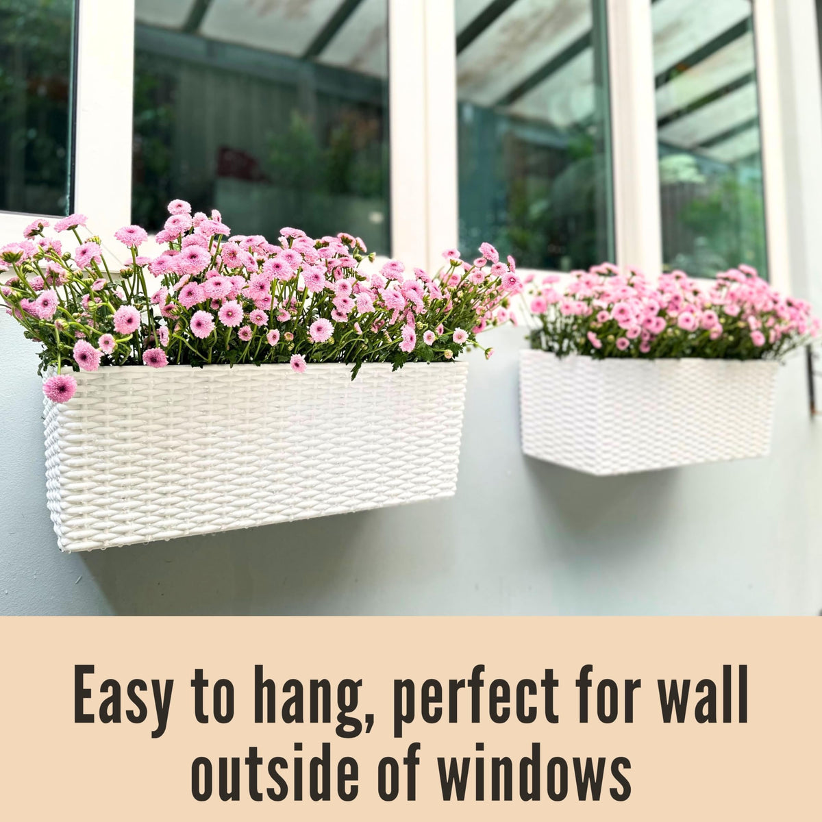 LaLaGreen Window Boxes Planter (20in, 2 Pack) Outdoor Wall Hanging Planters