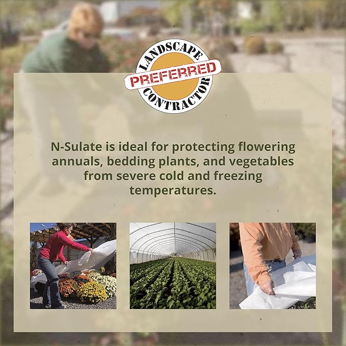 Dewitt N-Sulate Plant Cover Fabric 1.5 oz, 12 x 250 Feet – Frost Cloth Blanket for Vegetables, Flowers, Fruit Trees, Tomatoes, Raised Garden Beds, and Outdoor Winter Freeze Protection