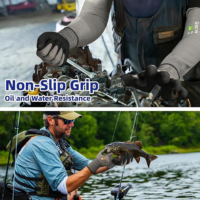 Schwer A4 AIR-SKIN Cut Resistant Work Gloves AR5918 with Extreme Lightweight & Thin, Grip Gloves for Gardening, Fishing, Refined Work, Mechanic, Touch-Screen, 3D-Comfort Fit, 1 Pair (S)