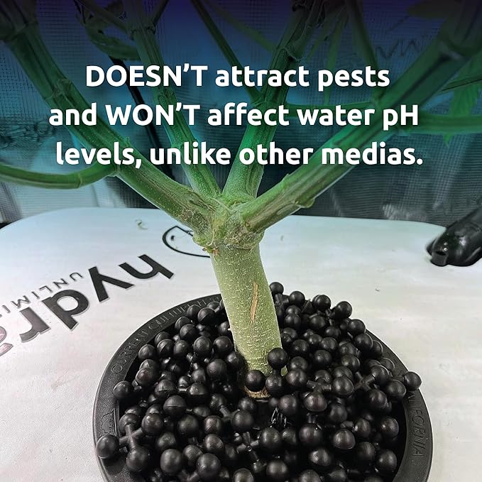 TetraBase Hydroponic Grow Media 1 Liter Bag | Reusable, pH Neutral, Non-Porous, Clean, Interlocking. Deep Water Culture DWC and Recirculating Deep Water Culture RDWC Grow Media (6 Liter)