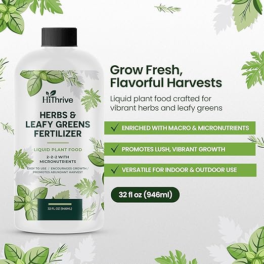 32oz Liquid Fertilizer for Vegetable Garden – Makes 48 Gallons of Garden Fertilizer for Outdoor Vegetables - Herbs & Leafy Greens Live Plants Indoor Plant Food, Liquid Plant Food for Growth & Flavor