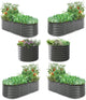 A ANLEOLIFE 6-Pack 6X3X2ft & 3x3x2ft Deep Root Galvanized Raised Garden Beds Outdoor for Planting Vegetables Flowers Herb, Quartz Grey
