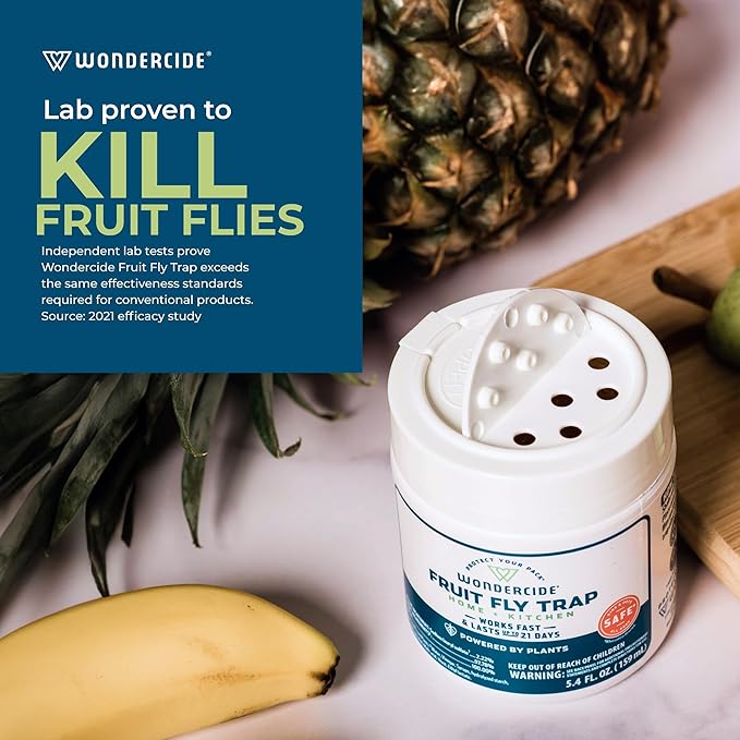 Wondercide - Fruit Fly Traps for Indoors - Fruit Fly Killer - Pet and People Safe - Made in USA & Plant Based - 5.4 oz - 2 Pack