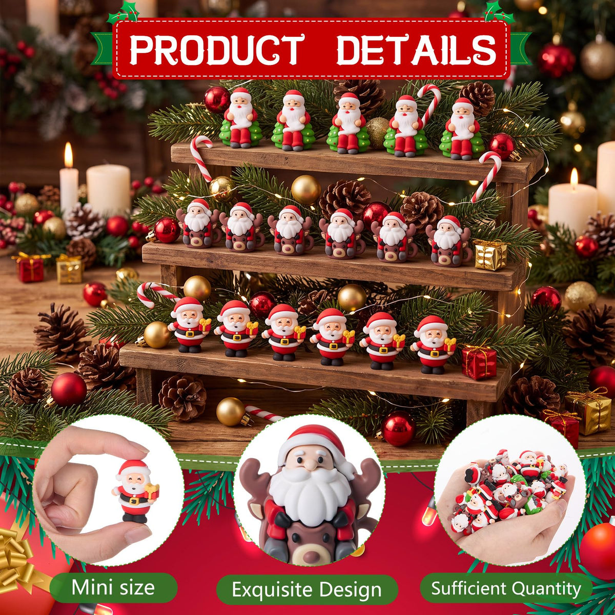 Sonwyoung 30 Pcs Christmas Mini Gnomes, Santa