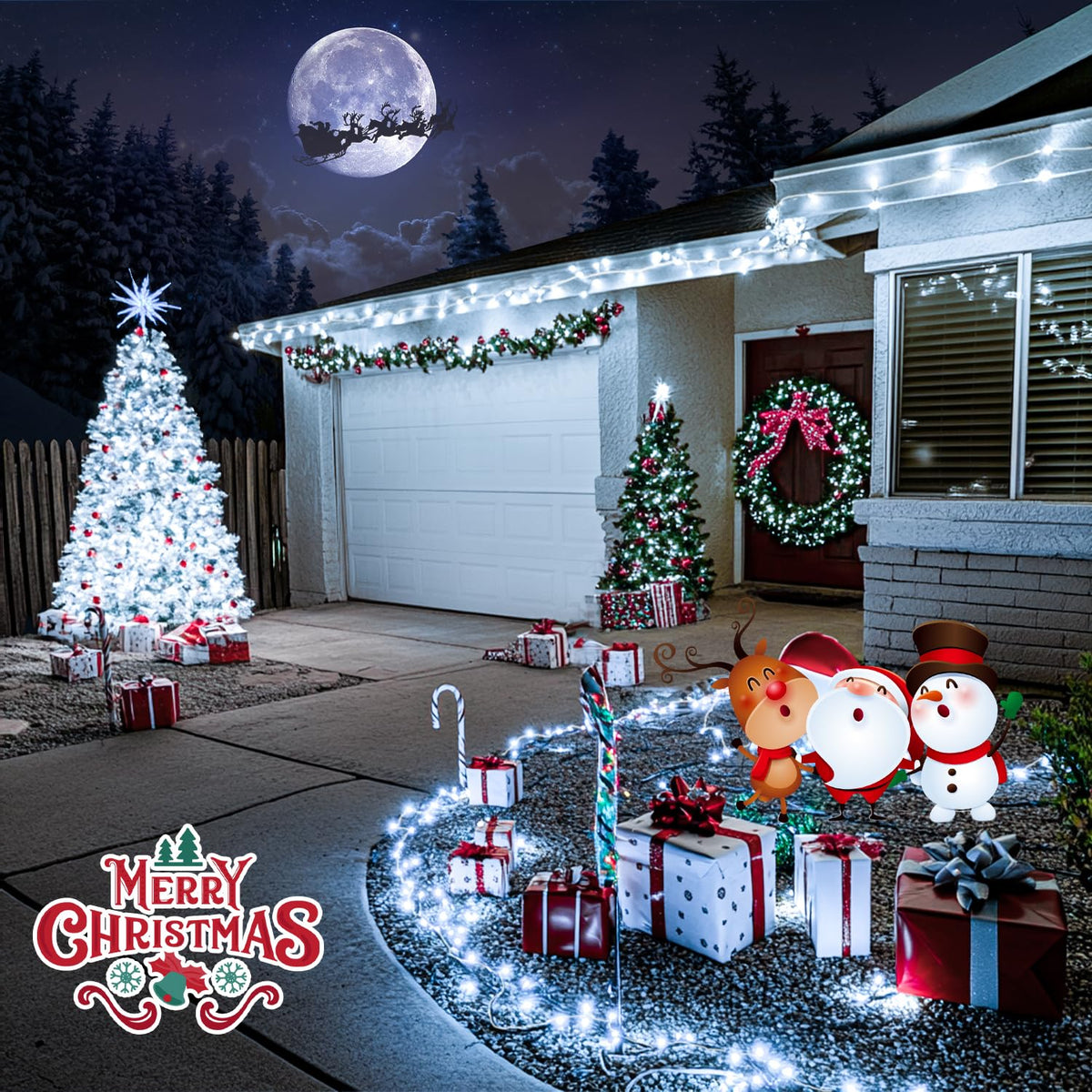 JMEXSUSS 150 LED Connectable White Christmas Lights Indoor for Bedroom