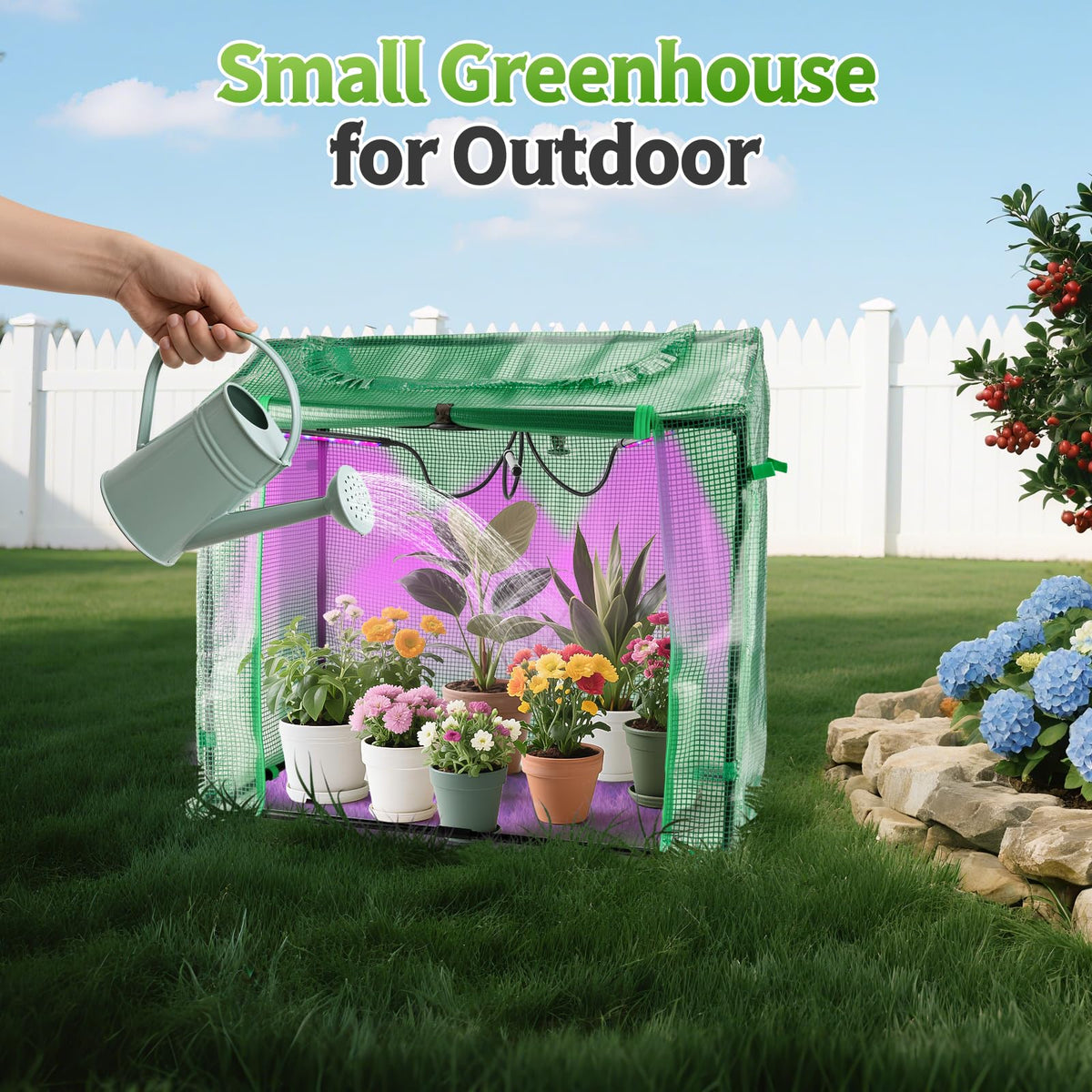Vercome Mini Greenhouse with LED Grow Light & Timer, 36"x20"x33"