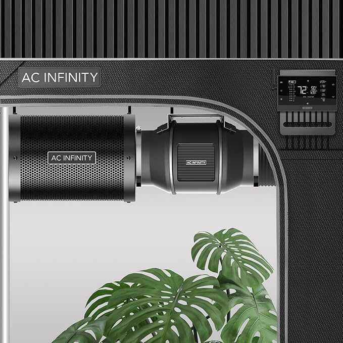 AC Infinity Air Filtration PRO Kit 4”, AI Controller with WiFi App Control & Auto Level Adjusting, Inline Fan, Carbon Filter, Ducting, Ventilation System for Grow Tents, Hydroponics, Indoor Gardening