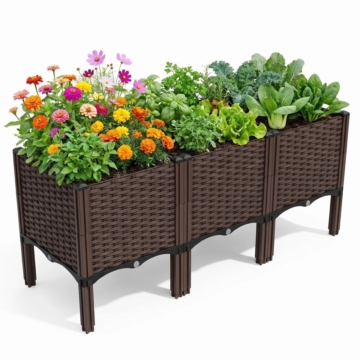 DYNAAGE Large Elevated Garden Planter, Raised Bed for Vegetables & Flowers