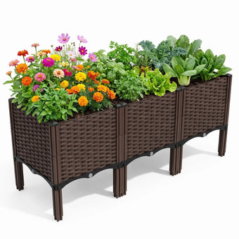 DYNAAGE Large Elevated Garden Planter, Raised Bed for Vegetables & Flowers