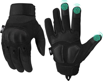Mossy Oak Tactical Gloves for Men, Touch Screen Airsoft Gloves with Hard Knuckle for Hunting, Paintball, Hiking, Camping