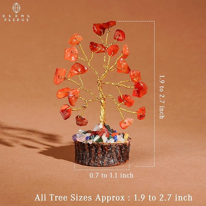 Crystal Tree Set of 12 Unique Birthday Gifts for Women, Sister, Mom, Home Office Decor, Shelf Desk Decoration for Positive Energy, Bring Good Luck, Money, Reiki Healing, Chakra Tree of Life Gift Sets