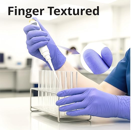 Disposable Nitrile Exam Gloves, 3mil, Small, Box of 100, Violet Nitrile Gloves Disposable Latex Free for Medical, Cleaning, Cooking & Esthetician, Food-Safe, Powder-Free, Purple