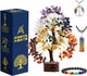 ANAYA AGATE 7 Chakra Healing Crystal Tree Kit, Bracelet, Pendant, Necklaces, Handmade Gemstone Money Bonsai Tree of Life Feng Shui Decor for Home Office, Positive Energy, Reiki Healing, for Women