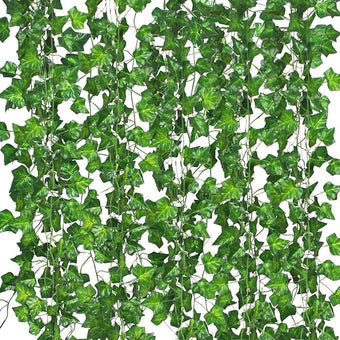 Comtelek 504 FT Artificial Ivy 72 Pack Ivy Vine Garland Ivy Leaves Greenery Garlands Clip Hanging Fake Leaf Plants Faux Green Flowers Decor Home Kitchen Garden Office Wedding Wall