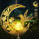 JOBOSI Moon Hummingbird Wind Chimes Decor Gifts, Solar Hummingbird Wind Chimes for Outside, Mother's Day Wind Chime Gift, Gifts for Mom, Women, Grandma, Outdoor Garden Lawn Yard Decor
