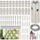 Wire Trellis for Climbing Plants Outdoor, 20-Set Wall Wire Trellis Kit with 1/8" x 98ft Stainless Steel Cable and Cutter, T316 Cylindrical Espalier System for Fence Garden DIY on Concrete Wood Walls
