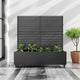 Casaphoria Metal Raised Garden Bed with Trellis and Wheels, 47"x47"x16" Planter Box for Climbing Plants, Vegetables & Vines, Features Drainage Holes and Privacy Screen (Black-Louvered)