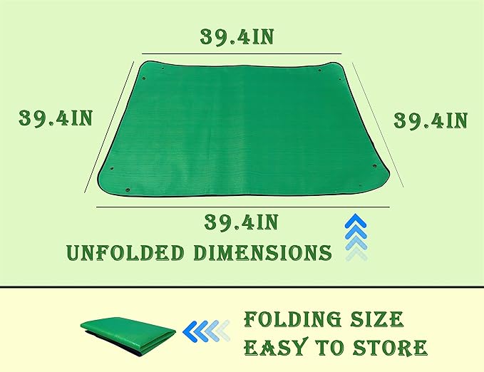 BIUWING Plant Repotting Mat,Waterproof Transplanting Mat,Foldable Indoor Succulent Potting Mat for Garden, Portable Gardening Mat for Indoor Plant Transplanting and Mess Control (39.4"*39.4" Green)