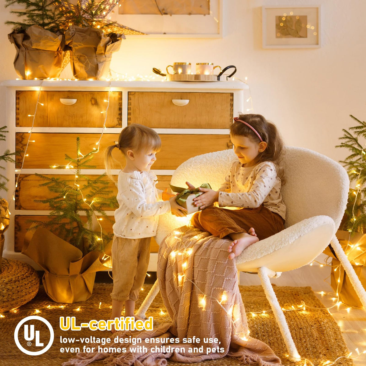 JMEXSUSS 150 LED String Lights for Bedroom, Classroom Lights Plug in