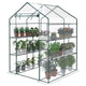 Sweetcrispy 56"x56"x77" Outdoor Greenhouse, with 2 Tier 8 Plant Shelves